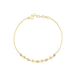 blossom chain bracelet in yellow gold on white background
