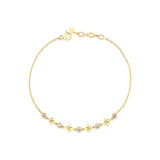 blossom chain bracelet in yellow gold on white background