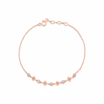 blossom chain bracelet in rose gold on white background