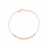 blossom chain bracelet in rose gold on white background