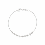 blossom chain bracelet in white gold on white background