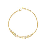 bloom heart bracelet in yellow gold on white background