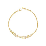 bloom heart bracelet in yellow gold on white background