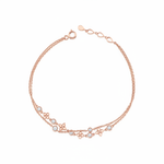 bloom heart bracelet in rose gold on white background
