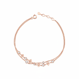 bloom heart bracelet in rose gold on white background