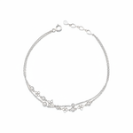 bloom heart bracelet in white gold on white background