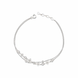 bloom heart bracelet in white gold on white background