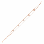 beaded heart bracelet in rose gold on white background