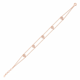beaded heart bracelet in rose gold on white background