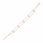 beaded starburst bracelet in rose gold on white background