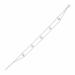 beaded starburst bracelet in white gold on white background