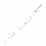 beaded starburst bracelet in white gold on white background