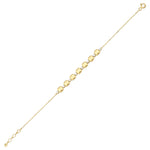 cushion station bracelet in yellow gold on white background