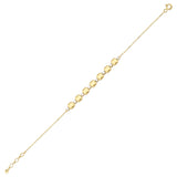 cushion station bracelet in yellow gold on white background