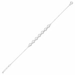 cushion station bracelet in white gold on white background