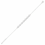 cushion station bracelet in white gold on white background