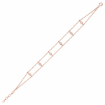 rhombus strand bracelet in rose gold on white background