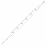 rhombus strand bracelet in white gold on white background