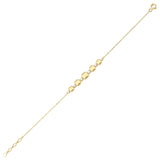 pillow block bracelet in yellow gold on white background