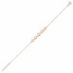 pillow block bracelet in rose gold on white background