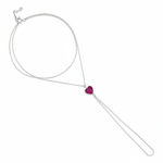 crimson heart hand chain bracelet in white gold on white background