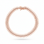 spike station bracelet in rose gold on white background