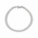 spike station bracelet in white gold on white background