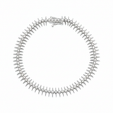 spike station bracelet in white gold on white background