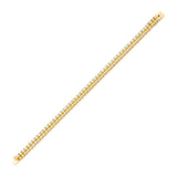 dual track bracelet in yellow gold on white background