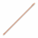 dual track bracelet in rose gold on white background