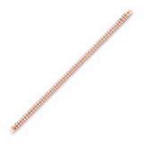 dual track bracelet in rose gold on white background