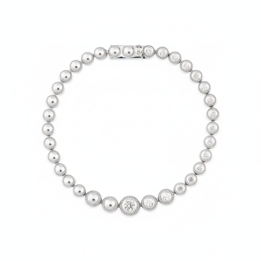 half radiance bracelet in white gold on white background
