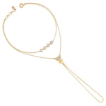 triangle chain bracelet in yellow gold on white background