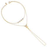 triangle chain bracelet in yellow gold on white background