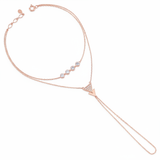 triangle chain bracelet in rose gold on white background