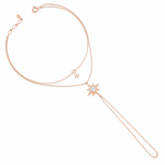 starburst chain bracelet in rose gold on white background