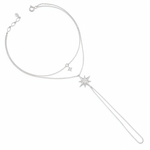 starburst chain bracelet in white gold on white background