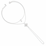 starburst chain bracelet in white gold on white background