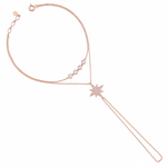 draped starburst bracelet in rose gold on white background