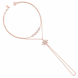 draped starburst bracelet in rose gold on white background