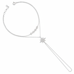draped starburst bracelet in white gold on white background