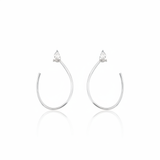 open loop earrings in white gold on white background