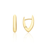 yellow gold edge hoop earrings on white background