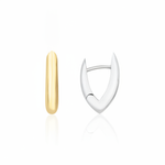 white gold edge hoop earrings on white background
