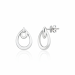 white gold interlocking double-teardrop stud earrings on white background