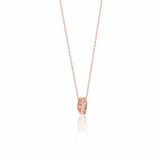 rose gold pave hoop pendant necklace on white background