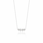 white gold spike bar necklace on white background