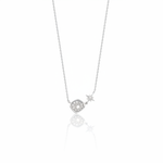 white gold starburst pendant necklace on white background