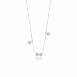 white gold square frame necklace on white background