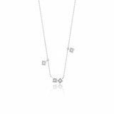 white gold square frame necklace on white background